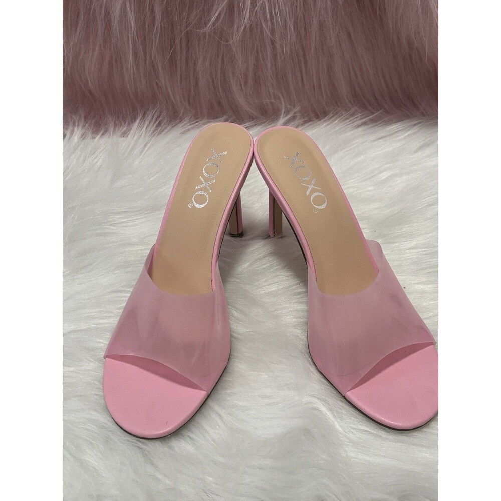 XOXO Pink Mule Stiletto Heels Slip-On Open Toe Solid Man Made Women's Shoes